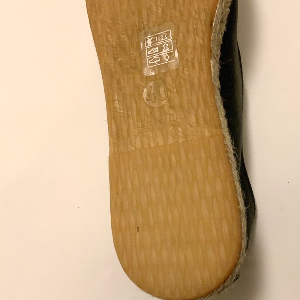 Free People Laurel Canyon Black Leather Espadrille Designer Flat Loafers 40 - Picture 7 of 7